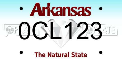 0CL123 Arkansas License Plate