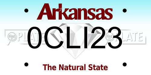 0CLI23 Arkansas License Plate