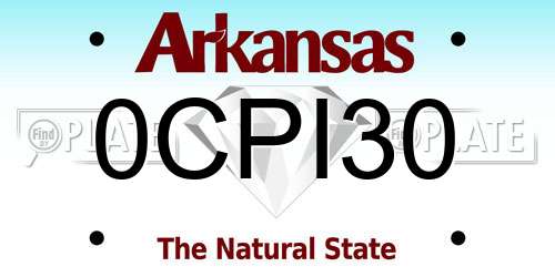 0CPI30 Arkansas License Plate
