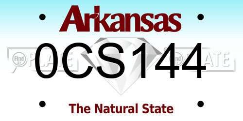 0CS144 Arkansas License Plate