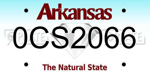 0CS2066 Arkansas License Plate