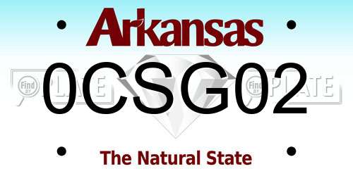 0CSG02 Arkansas License Plate