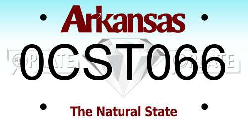 0CST066 Arkansas License Plate