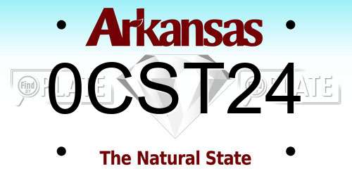 0CST24 Arkansas License Plate