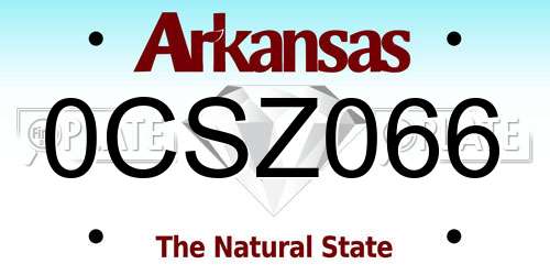 0CSZ066 Arkansas License Plate