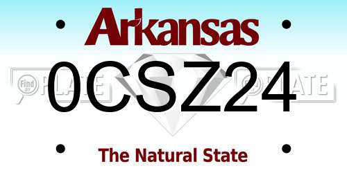 0CSZ24 Arkansas License Plate