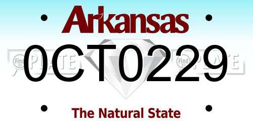 0CT0229 Arkansas License Plate