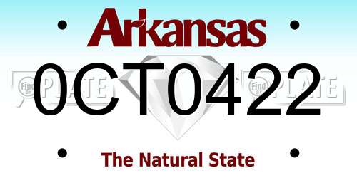 0CT0422 Arkansas License Plate