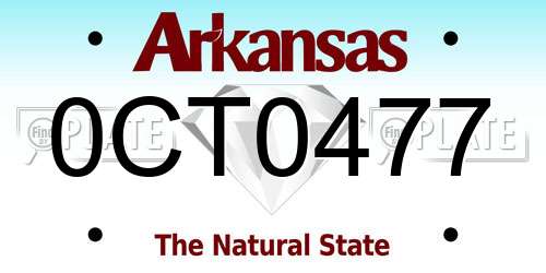 0CT0477 Arkansas License Plate