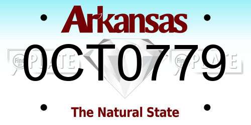 0CT0779 Arkansas License Plate
