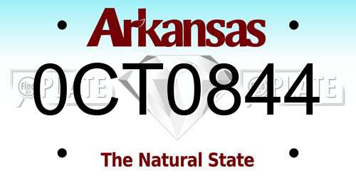 0CT0844 Arkansas License Plate