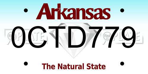 0CTD779 Arkansas License Plate