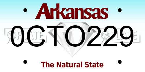 0CTO229 Arkansas License Plate