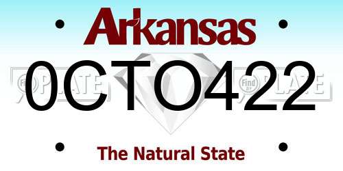 0CTO422 Arkansas License Plate