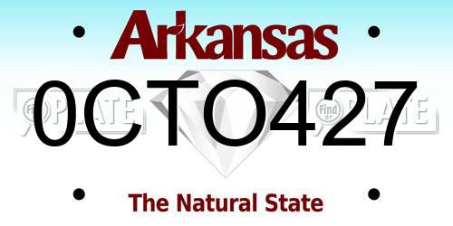 0CTO427 Arkansas License Plate