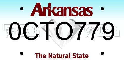 0CTO779 Arkansas License Plate