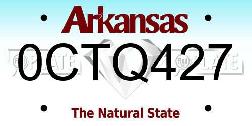 0CTQ427 Arkansas License Plate