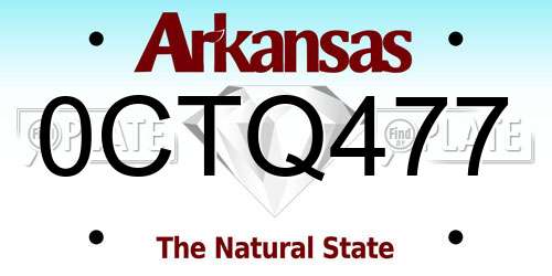 0CTQ477 Arkansas License Plate