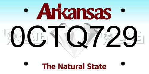 0CTQ729 Arkansas License Plate