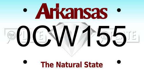0CW155 Arkansas License Plate