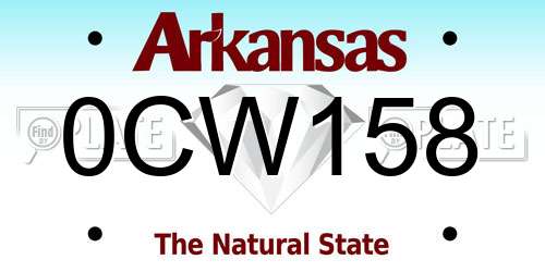 0CW158 Arkansas License Plate
