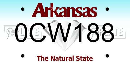 0CW188 Arkansas License Plate