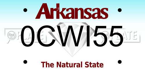 0CWI55 Arkansas License Plate
