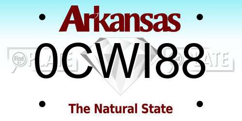 0CWI88 Arkansas License Plate
