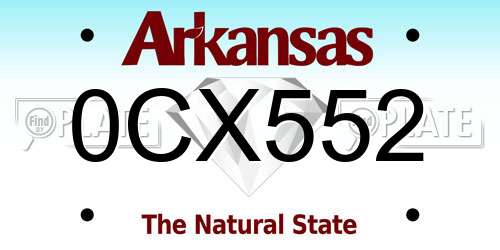 0CX552 Arkansas License Plate
