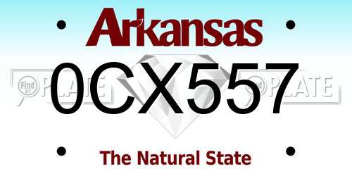 0CX557 Arkansas License Plate