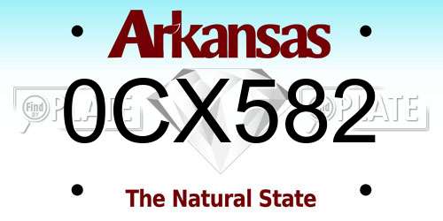0CX582 Arkansas License Plate