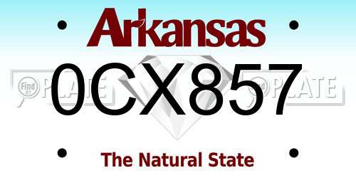 0CX857 Arkansas License Plate