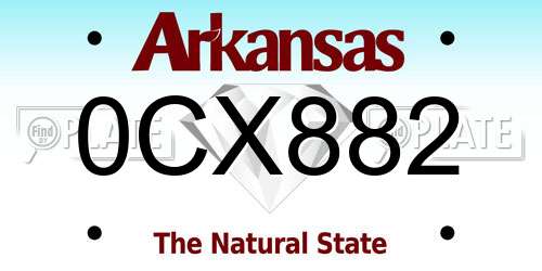 0CX882 Arkansas License Plate