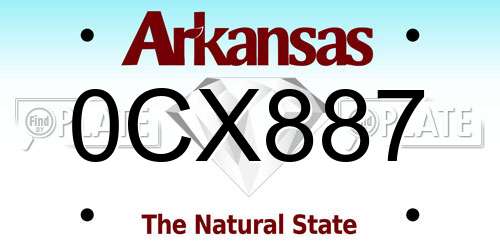 0CX887 Arkansas License Plate