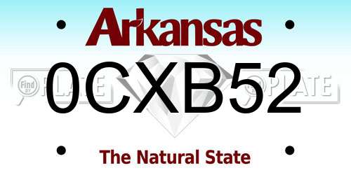 0CXB52 Arkansas License Plate