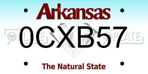 0CXB57 Arkansas License Plate