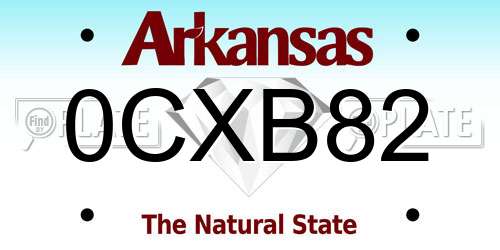 0CXB82 Arkansas License Plate