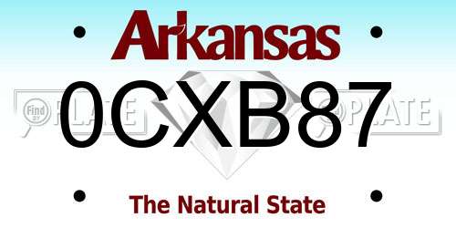 0CXB87 Arkansas License Plate