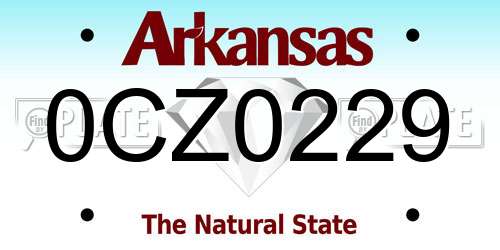 0CZ0229 Arkansas License Plate