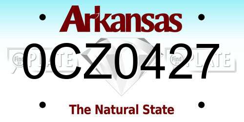 0CZ0427 Arkansas License Plate