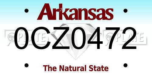 0CZ0472 Arkansas License Plate