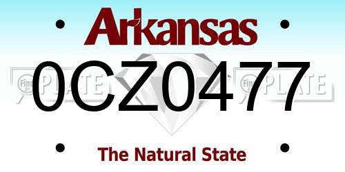 0CZ0477 Arkansas License Plate