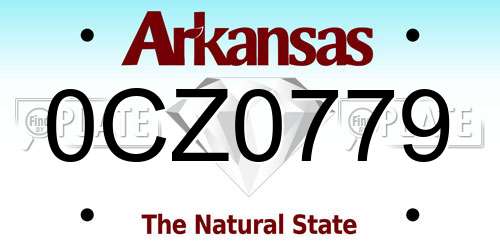 0CZ0779 Arkansas License Plate