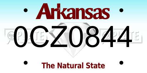 0CZ0844 Arkansas License Plate