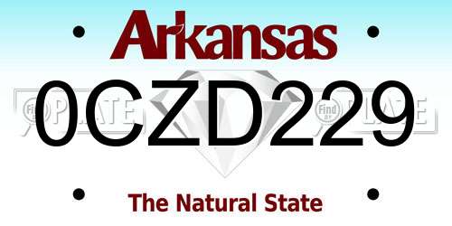 0CZD229 Arkansas License Plate