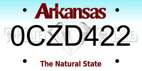 0CZD422 Arkansas License Plate