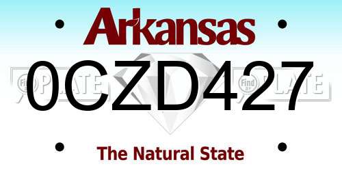 0CZD427 Arkansas License Plate