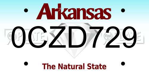 0CZD729 Arkansas License Plate