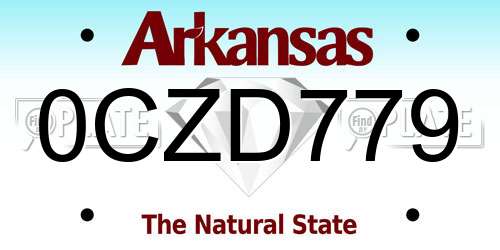 0CZD779 Arkansas License Plate