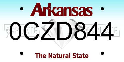 0CZD844 Arkansas License Plate